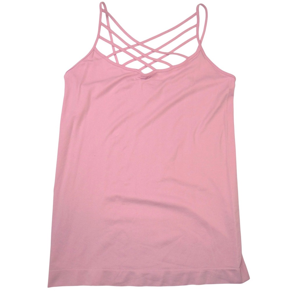 Zenana Outfitters Pink Lattice Strappy Neck Camisole Tank Top NT-6660X‎ 1X/2X
